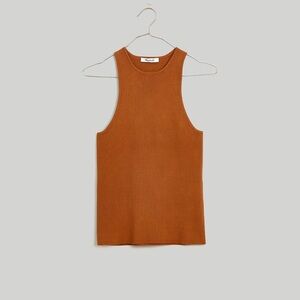 Madewell Signature Knit Cutaway Sweater Tank Warm Coffee Size XS NWT